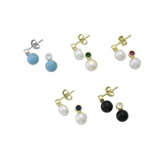 Double Stone Earrings