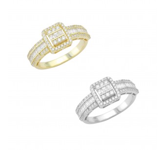Square Half Eternity Ring