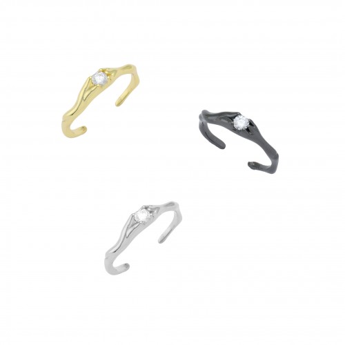 Solitaire Bamboo Ring