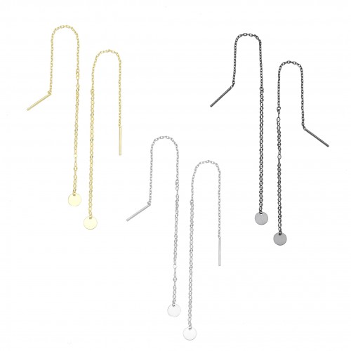 Circle Disk "Threads" Earrings