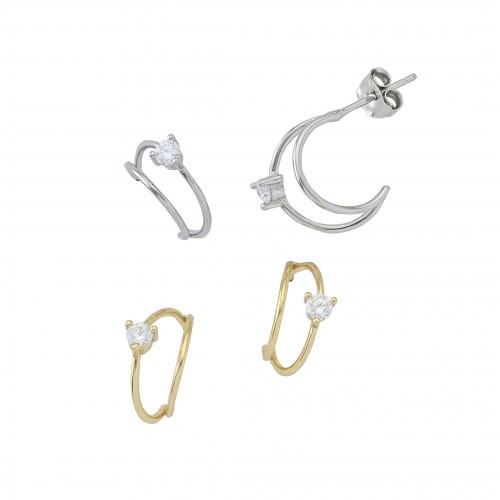Double-Half Hoop Earrings