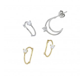 Double-Half Hoop Earrings