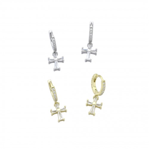 Mini Hoop & Cross Earrings