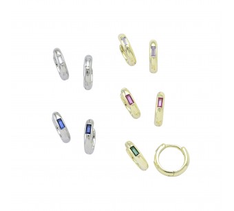 Solitaire Hoop Earrings