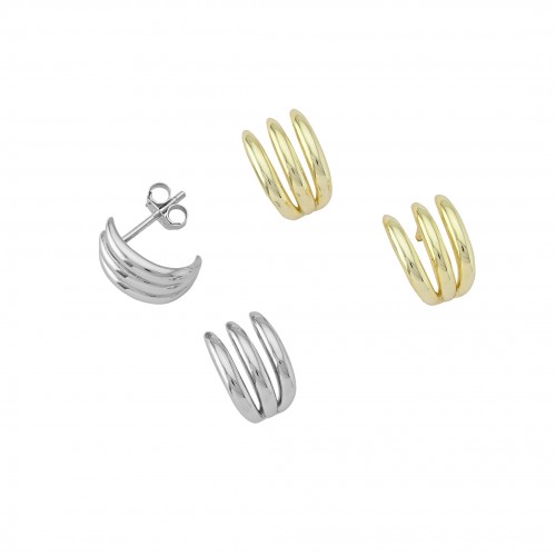 Mini Triple-Half Hoop Earrings