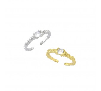 Solitaire "Crumpled" Ring