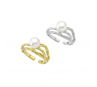 Solitaire "Crumpled" Ring
