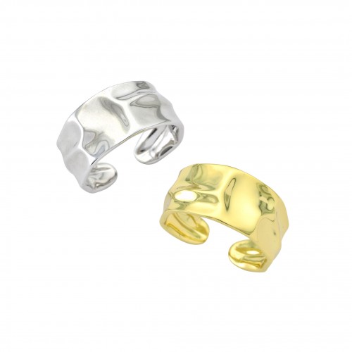 "Crumpled" Wide Ring