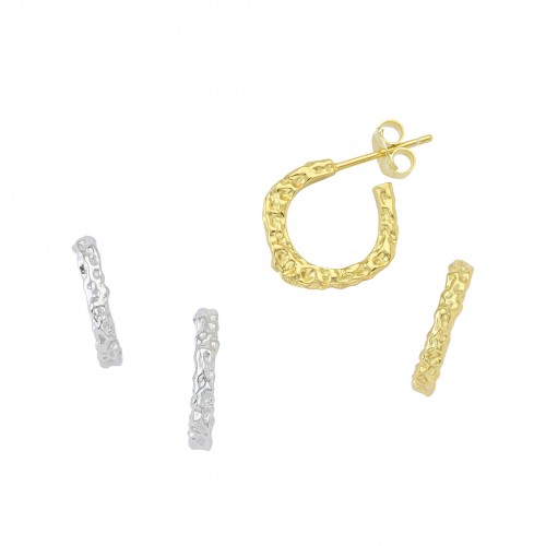 "Crumpled" Hoop Earrings