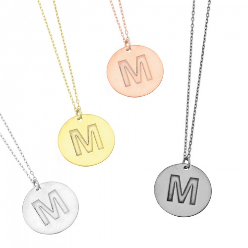 Disk Monogram Necklace 18mm