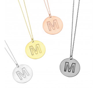 Disk Monogram Necklace 18mm