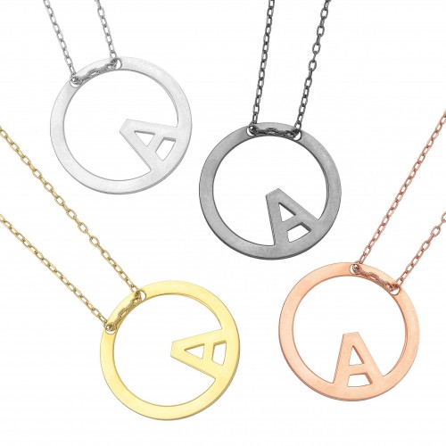Disk Monogram Necklace 19mm