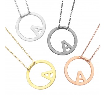 Disk Monogram Necklace 19mm