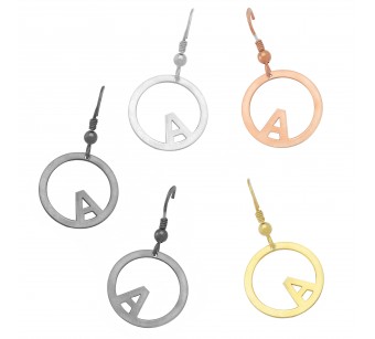 Disk Monogram Earrings 19mm
