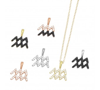 Aquarius Zodiac Sign Necklace