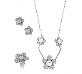 Silver jewellery set