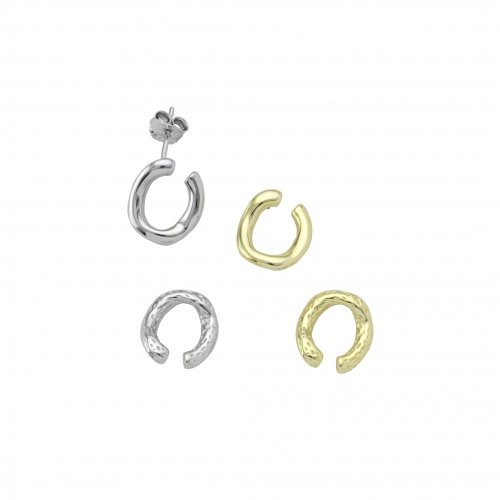 Crumbled Hoop Earrings