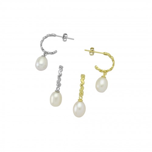 Hoop Earrings with Pearl