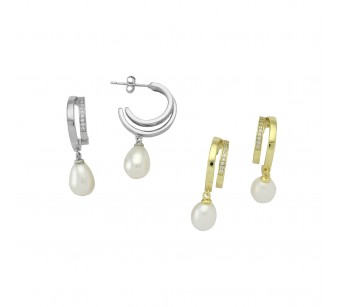 Double Hoop Earrings with...