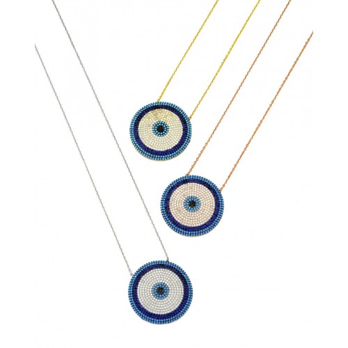 Silver target necklace