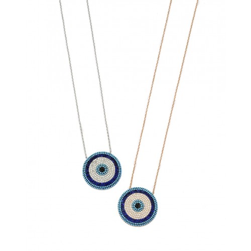 Silver target necklace