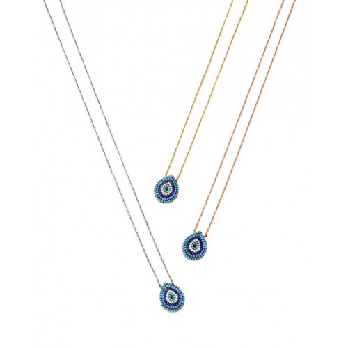 Silver target - drop necklace