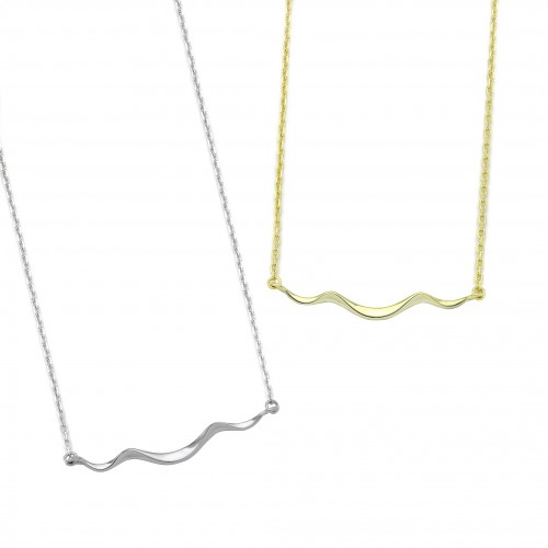 Wavy Bar Necklace