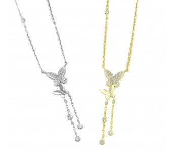Double Butterfly Necklace