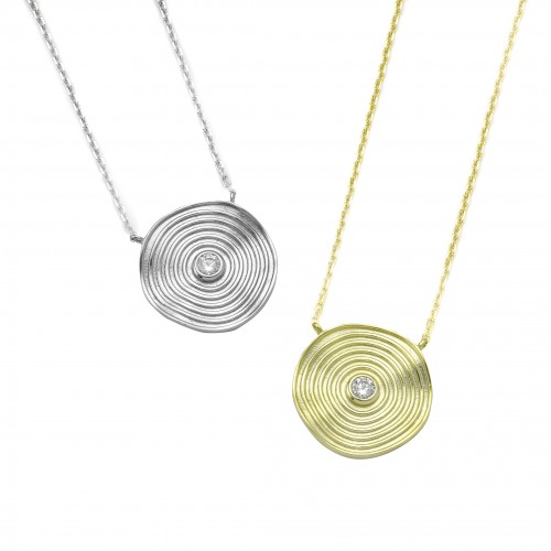 Crumpled Disc Necklace