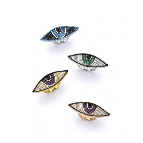 Silver eye ring