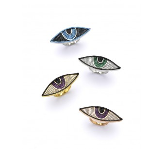 Silver eye ring