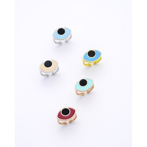 Silver evil eye ring