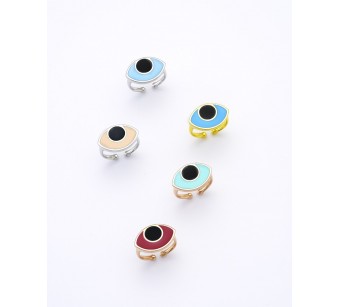 Silver evil eye ring