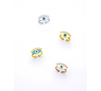 Silver eye ring