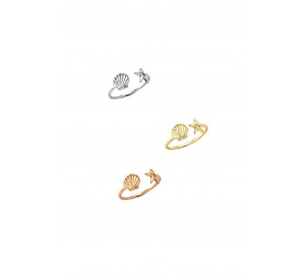 Shell and starfish ring