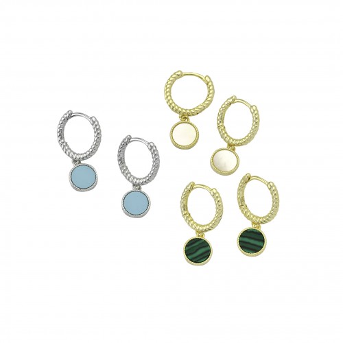 Round Disk Earrings