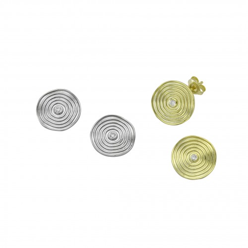 Crumpled Disc Earrings