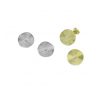 Crumpled Disc Earrings