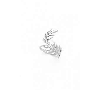 Silver twig ring