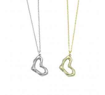 Crumpled Heart Necklace