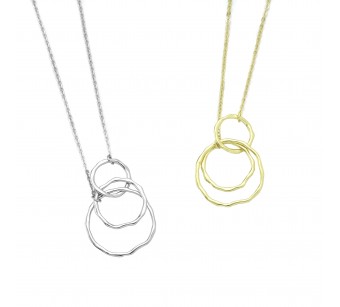 "Crumpled" Rings Necklace