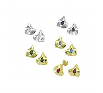 Leaves "Crumpled" Earrings