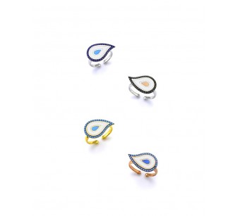 Silver eye ring