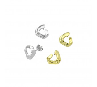 Crumbled Triangle Earrings