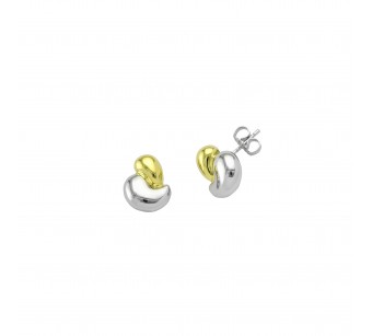 Two-Tone Heart Earrings