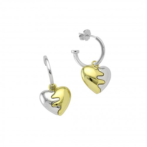 Two-Tone Heart Earrings