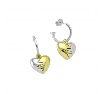 Two-Tone Heart Earrings