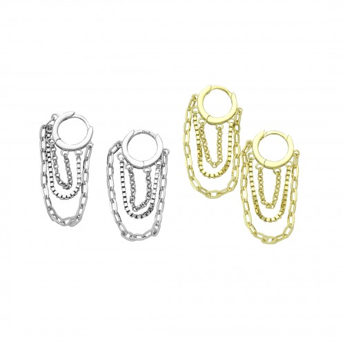 Mini Hoop Earrings & Chains