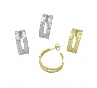 "Crumpled" Double Hoop...