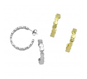 "Crumpled" Hoop Earrings